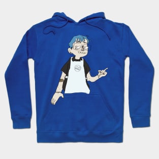 blue hair with an apron Hoodie